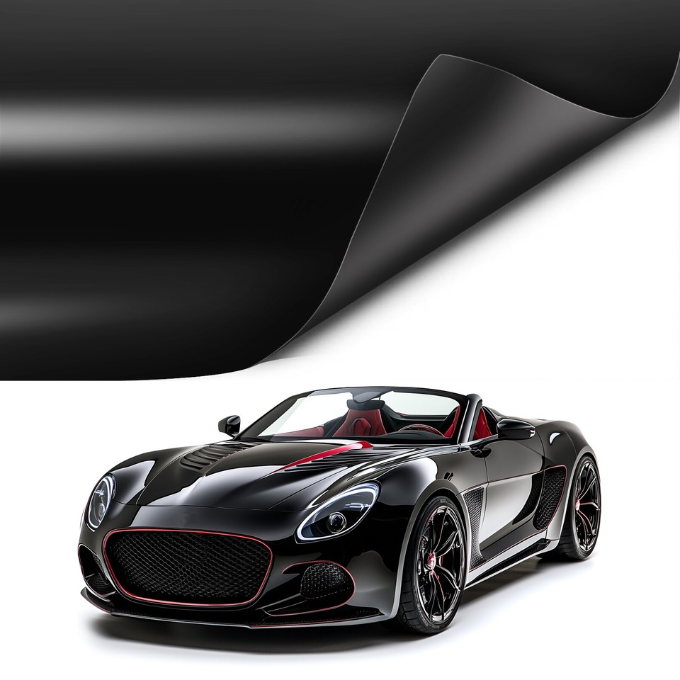 Gloss Black Premium Vinyl Car Wrap Adhesive Film AirRelease Decal Roll