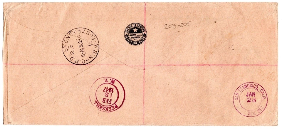 Stamps Australia, Registered FDC complete set, Commonwealth of Australia 1947 - Image 2 of 2