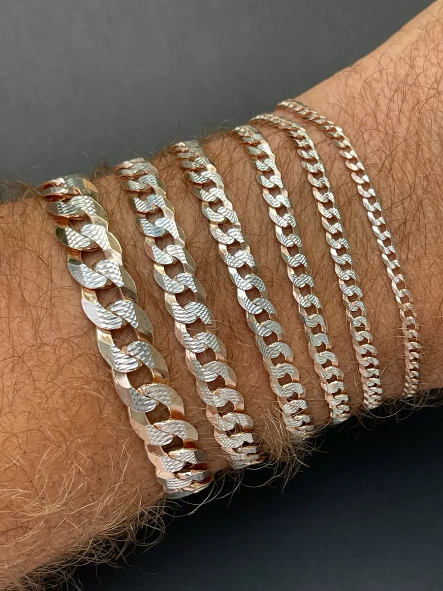 Diamond cut sales silver bracelet