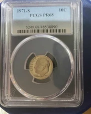 1971-S 10C PROOF Roosevelt Dime PCGS PR68 
