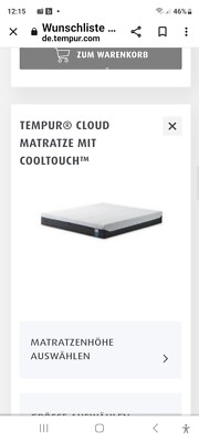 Matratze 100x200 von Tempur. Tempur Cloud mit Cooltouch. Höhe  25. Von Mai 2020 
