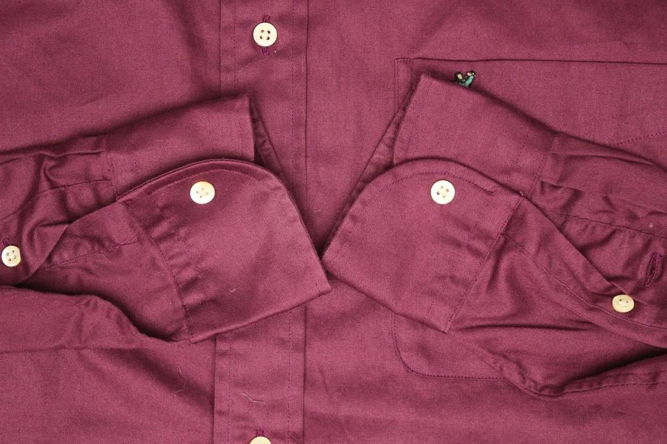 Camisa Bobby Jones Para Hombres S 15.5/34 Púrpura Sólida Cuello Abotonado Golf Bordado Foto 3 de 4