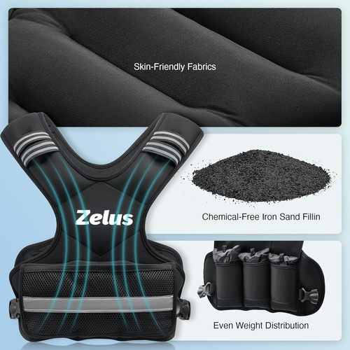 Weighted Vest for Men and Women | 4-10Lb/11-20Lb/20-32Lb Vest with 6 Ironsand We - Picture 4 of 17