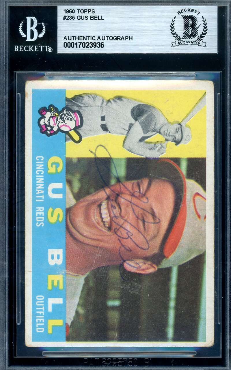 Gus Bell Beckett BAS Signed 1960 Topps Autograph