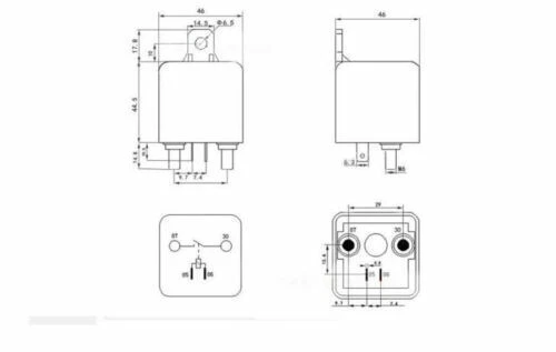 Interruptor de batería de relé de coche para relé de interruptor de arranque de coche + huella de 2 pines + 2 terminales Foto 3 de 4