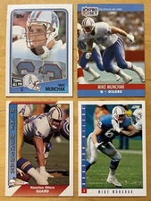 Mike Munchak Lot Of 4 Mixed Brand Football Cards Houston Oilers NM