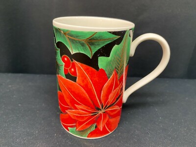 (1) ~ Dunoon ''GOLDEN POINSETTIA'' Stoneware ~  Mug ~ 4 1/8'' Tall