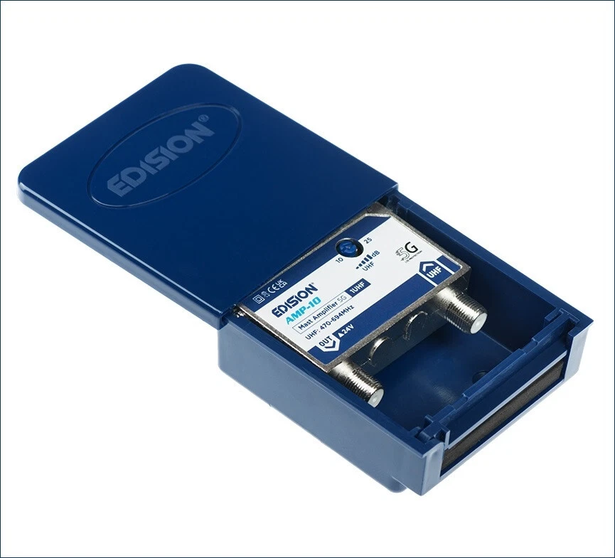 Kit Amplificatore Centralino da Palo Antenna Tv Esterno UHF Alimentatore e Cavo - Immagine 2 di 4