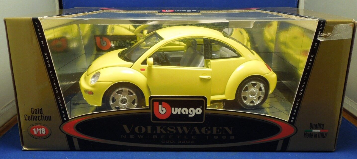 Bburago Gold Collection Volkswagen Yellow Bug New Beetle 1998 Die