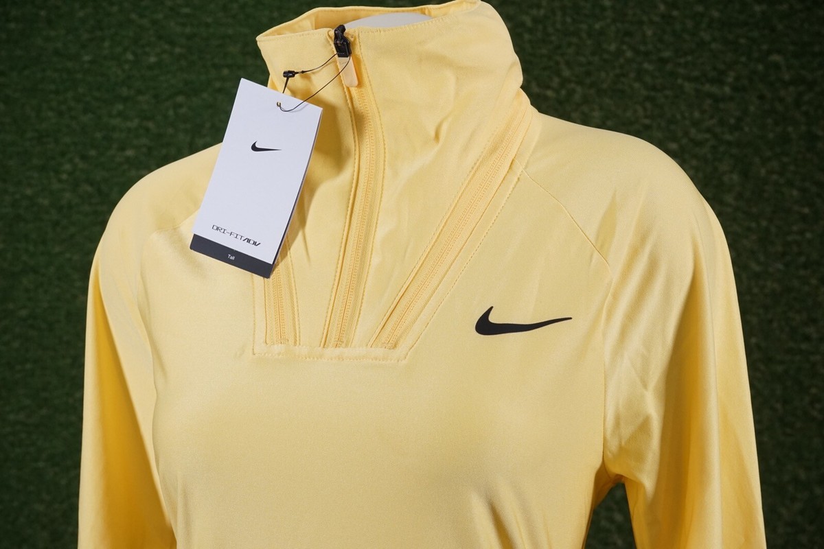 WOMEN’S SMALL TALL NIKE DRI-FIT ADV TOUR 1/4 ZIP GOLF HOODIE TOPAZ GOLD, NWT - Main Image