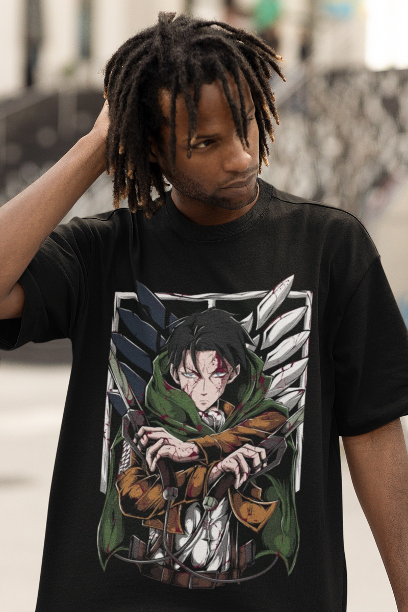 Attack on Titan Levi Shingeki No Kyojin Anime AOT Tshirt T-Shirt Tee ALL  SIZES