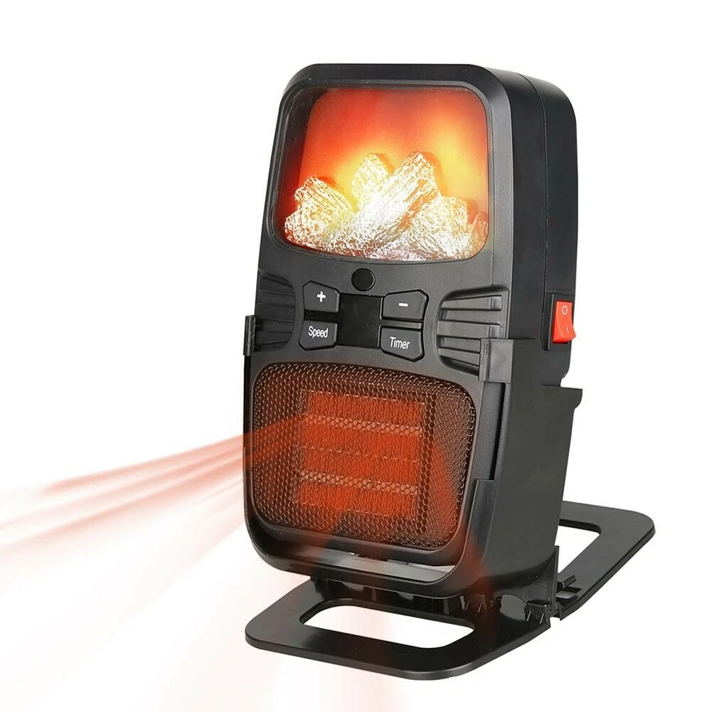 1000W Flame Heater Desktop Space Heater Plug-In Wall Electric Warm | eBay