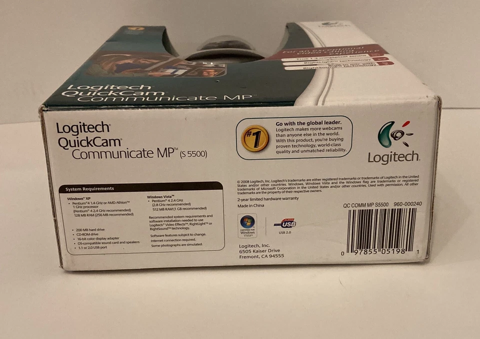 Logitech QuickCam Communicate Webcam MP w/ Video Chat, (S5500), 1.3MP, NIB - Image 3 of 3