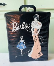 1963 Vintage Barbie Carrying Case Double Trunk Black Ken Barbie Doll Case Rare
