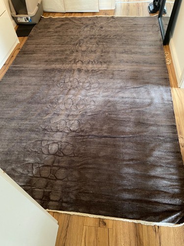 Flachgewebeteppich, handgewebt, 200x300 dunkelgrau - Bild 5 von 9