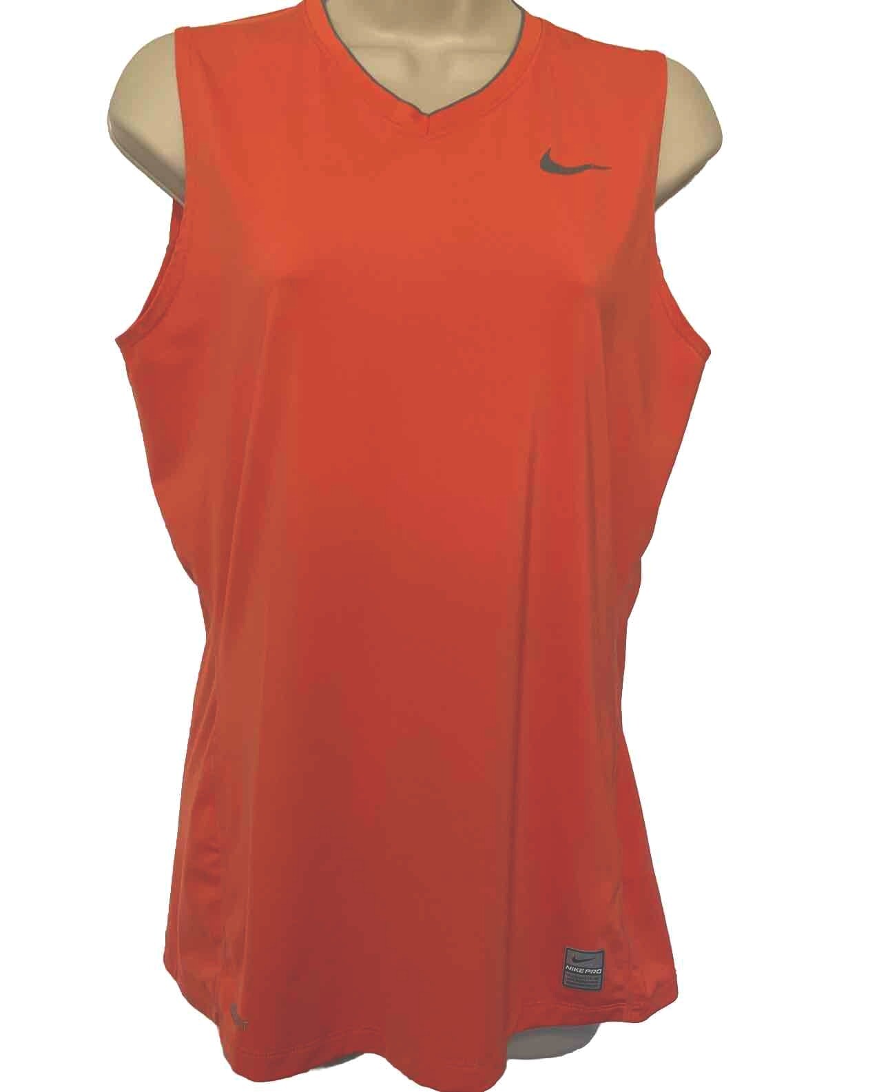 NIKE PRO ACTIVEWEAR JERSEY TANK SIZE MED ORANGE AND GRAY TRIM