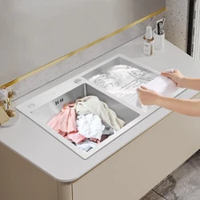 Double Laundry Sink Stainless Steel Laundry Sink W/ X-shaped Water Guiding Line