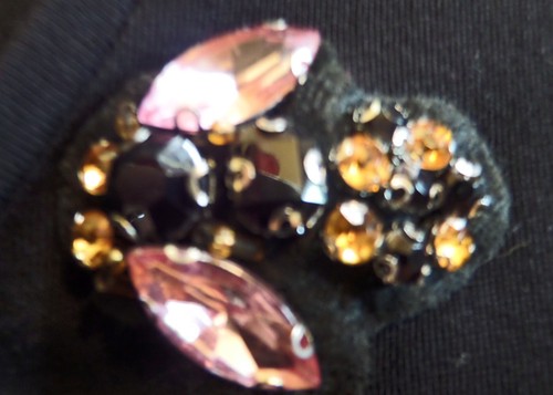 SALE BARGAIN NEW BLACK TOP JEWELS BEADS PARTY EMBELISHED T-SHIRT SIZE 22 - Picture 7 of 7