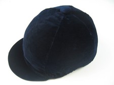 Helmet Cover Velvet Elasticated Cap Cover Navy Blue XL Made in England