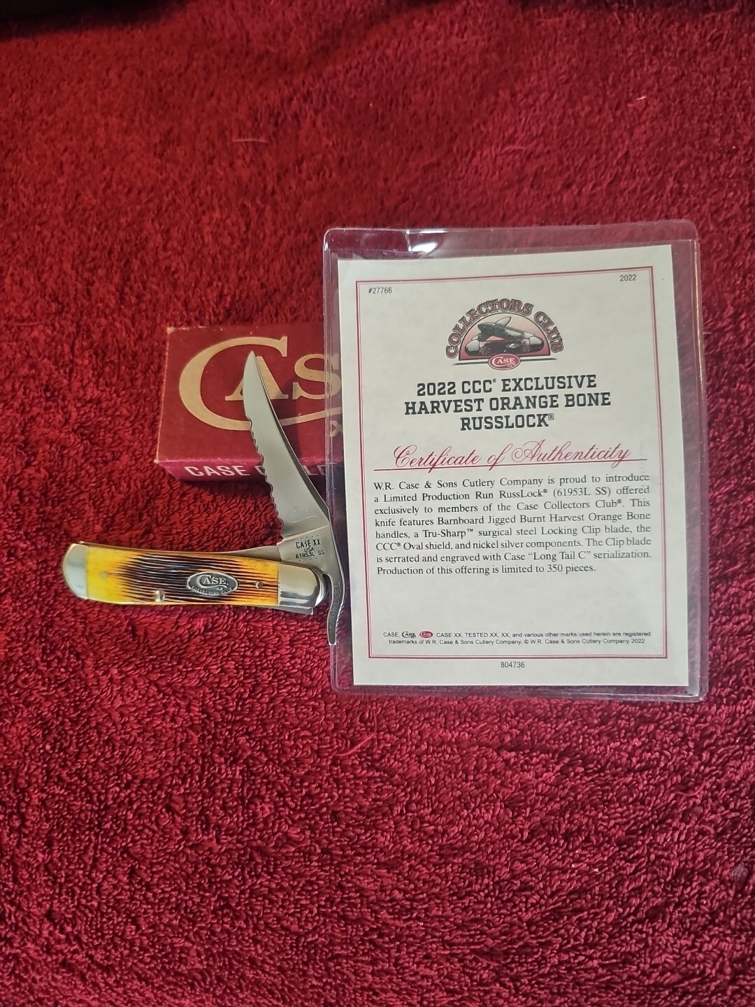 Case Collectors Club Knife 2022 Exclusive Harvest Orange Bone RussLock 038 eBay