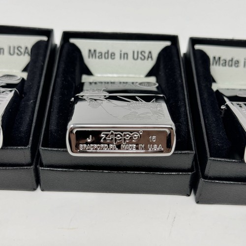 Genuine Zippo Windproof Lighter, Polished Chrome Statue Of Liberty 4Pack US Made - Picture 9 of 14