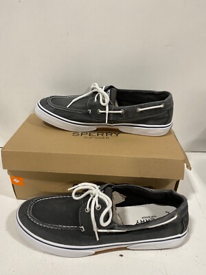 Sperry Men's Halyard 2-Eye Saltwashed Black Size 13