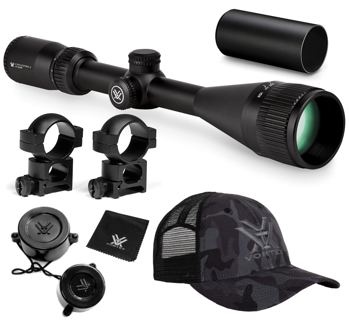 実物 Vortex Crossfire II 4-12x44 BDC スコープ Vortex Crossfire II 4-12x44 Riflescope with 1 In Scope Rings