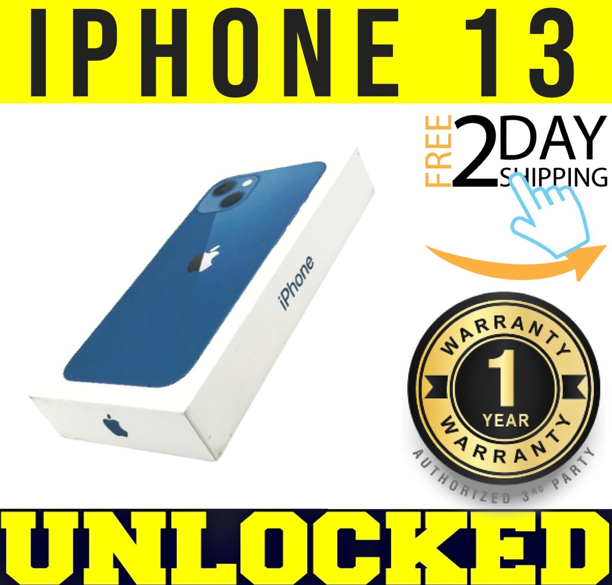 Apple iPhone 13 - 128GB (FACTORY UNLOCKED) ✓ 1 YEAR WARRANTY