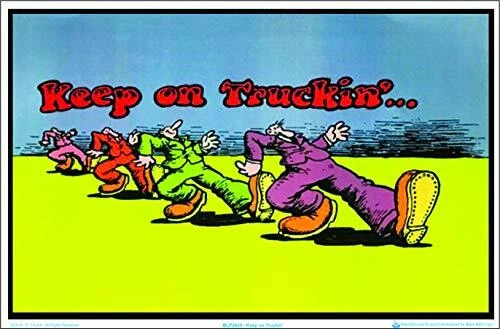 Keep on Truckin by R Crumb Blacklight Poster - Flocked - 35" x 23"