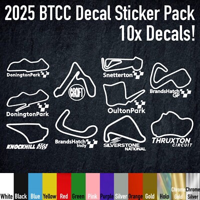 BTCC 2025 Aufkleber Sticker Pack Rennstrecke Rennstrecke Vinyl, 10 Aufkleber! HPM025
