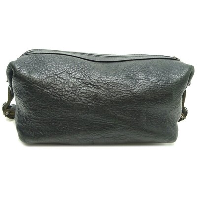 Chrome Hearts Included Shaving Small Mens Second Bag Leather Black