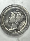 1921 Mercury Liberty Silver Dime 10C Semi Key Date in 2x2 Plastic Holder