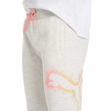 Puma Youth Fleece Joggers, White , L (14-16)