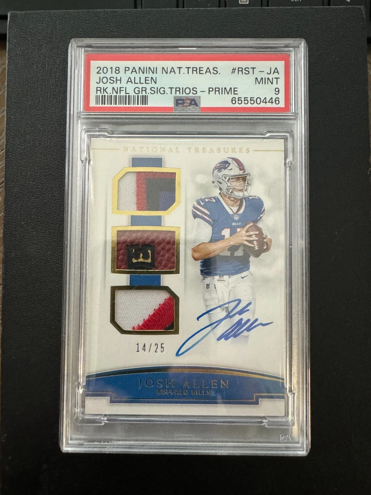 Josh Allen Panini National Treasures Rookie NFL Gear Signature Trios #RSTJA Prime