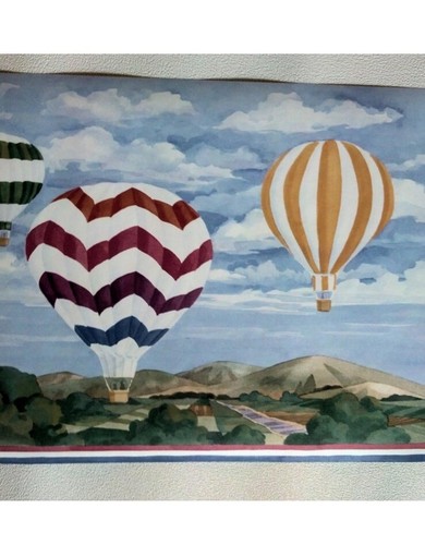 HOT AIR BALLOONS Wallpaper Border SEABROOK DESIGNS 3 Rolls 45 Feet Total PB276B - Picture 5 of 5