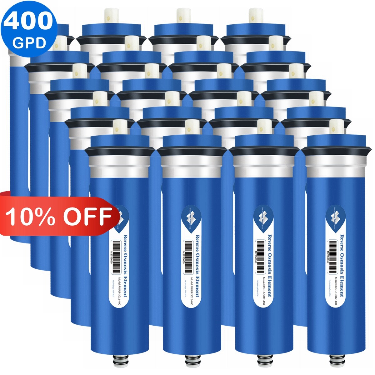 20 Pack 400 GPD RO Membrane Maple Syrup Reverse Osmosis Water Filter Replacement