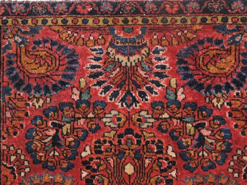 23" x 27" Vintage Handarbeit Sarouk Wolle Teppich - Bild 7 von 10