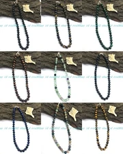 Fahion Beautiful Natural 8 Mm Multicolor Gemstone Round Beaded Necklace 18" AAA