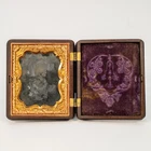 Antique Victorian Union Case Photo Twin Children Portrait Daguerreotype