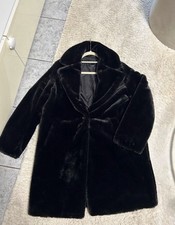 Bershka Damen Mantel Kunstpelz Teddy schwarz ...