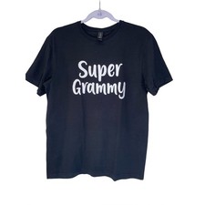 Gildan Softstyle Black "Super Grammy" Graphic T-Shirt Medium