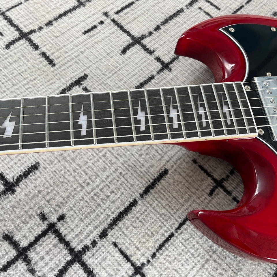 SG electric guitar Custom Angus Young solid cherry red body Christmas gift - Image 4 of 4