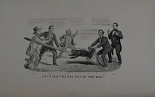 Antique Civil War Art Political Cartoon Abraham Lincoln William Seward 1918