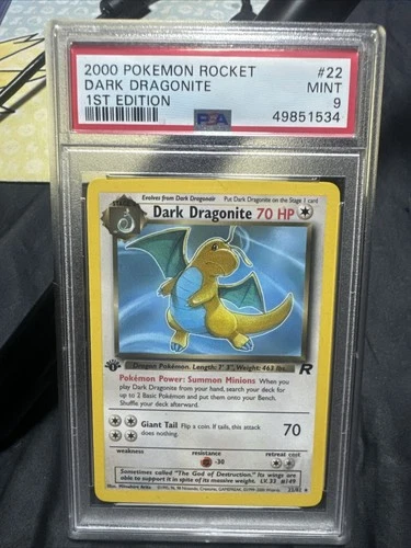 Dark Dragonite 22/82 1st Edition Team Rocket Pokemon Card Psa 9 Non-Holo