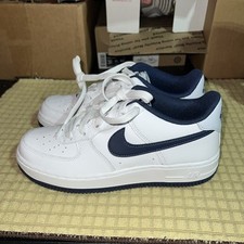 5 Youth-GS-NIKE AIR FORCE 1 -White/ Midnight Navy New