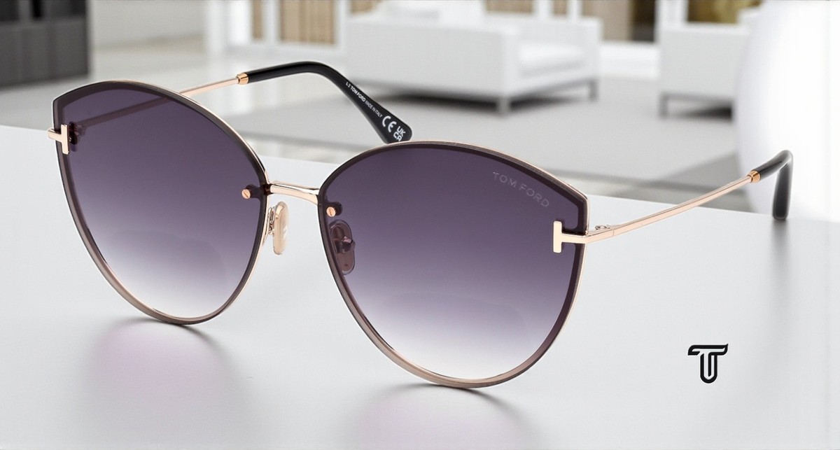 Tom Ford Evangeline FT1106 28B Metal Rose Gold Smoke 63mm  display picture 2