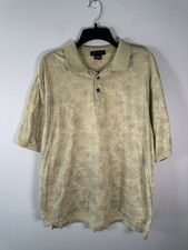 Vintage 90s Nike Golf Geometric All Over Print Polo Collared Shirt Large Tan