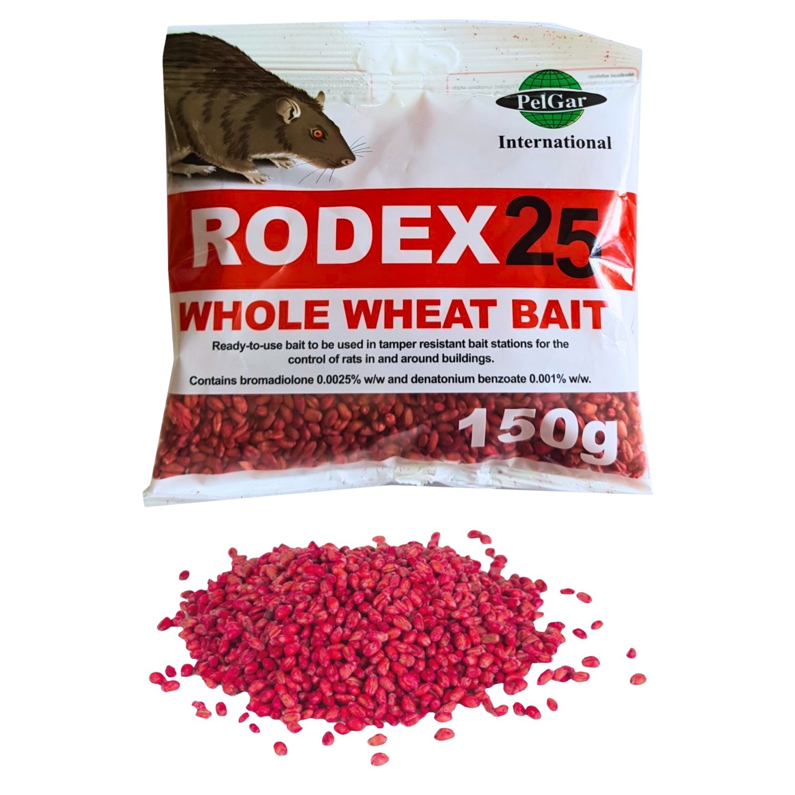 PelGar Rodex Whole Wheat Bait 150g Rat & Mouse Killer Poison Vermin Pest Rodents