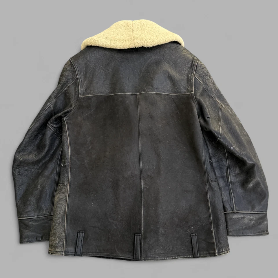 30-40's  Hercules Sears Front Quarter Horsehide Shawl Collar Car Coat Jacket - Image 4 of 4