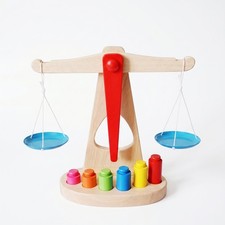 Wooden Balance Scale Wooden Balance Scale Toy Educational Hand-Eye Coordination